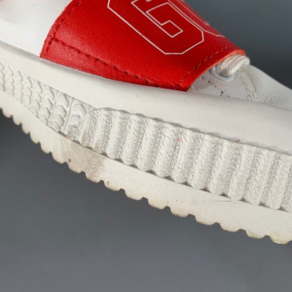 GCDS Size 9 White Red Black Leather Logo Low Top Platform Sneakers - Picture 11 of 14